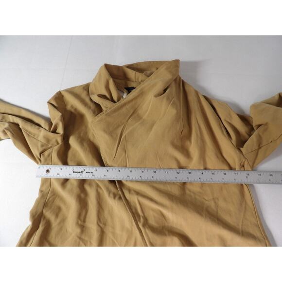 Love Tree Medium Trench Sweater Micro Suede Long Coat Open Style Lightweight Ca - Picture 9 of 10